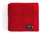Pluchi Knitted Throws Popcorn Knit Red with Golden Metallic