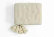 Pluchi Knitted Throws Seed Stitch Chunky Knit Natural