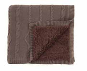 Pluchi Knitted Throws Twist Cable Throw Brown