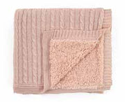 Pluchi Knitted Throws Twist Cable Throw Cable Knit Cameo Pink