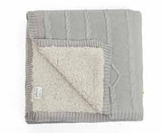 Pluchi Knitted Throws Twist Cable Throw Cool Grey