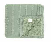 Pluchi Knitted Throws Twist Cable Throw Indus Blue