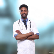 Ruffty Half Sleeve Lab Coat-White