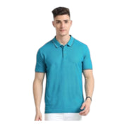 SKECHERS TURKISH BLUE POLO WITH WHITE AND NAVY BLUE TIPPING