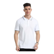 SKECHERS TURKISH BLUE POLO WITH WHITE AND NAVY BLUE TIPPING
