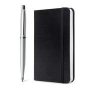 Sheaffer Gift Set ft. Strobe Silver VFM Ballpoint Pen with Chrome Trims and Small Notebook