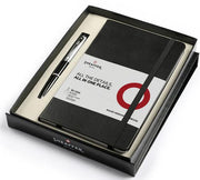 Glossy Black S100 9313 Ballpoint Pen with Chrome Trim and Medium Notebook