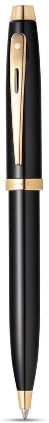 Sheaffer Glossy Black S100 9322 Ballpoint Pen with Gold Tone Trim and Table Clock