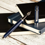 Sheaffer® 300 Glossy Blue Fountain Pen With Chrome Trims - Medium