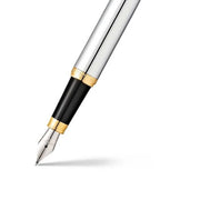 Sheaffer® VFM Polished Chrome Fountain Pen With Gold Trims - Fine