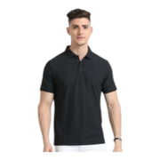 Skechers Black Polo Neck T-shirt Regular Fit Polyester
