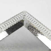 Square Cutwork Silver Platter, Size-Medium