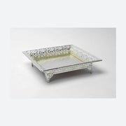 Square Cutwork Silver Tray