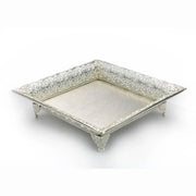 Square Cutwork Silver Tray