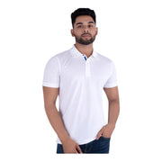 UCB Poly-Cotton Polo Neck T-shirt White
