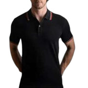 UCB Cotton Polo Neck T-Shirt Black with Tipping