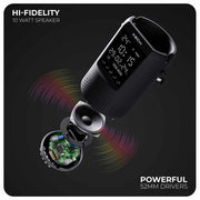 Desk Boss - Dark Edition - Bluetooth Speaker, Phone Holder with Digital Clock