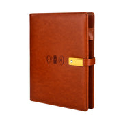 Leather Finished Tan 8000 MAH Power bank Diary with 16gb Pendrive EK10104