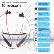 Black & Red EnRock Bluetooth Neckband EVM-NB-023