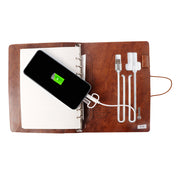 Light Brown Leather Finished 8000 MAH Power Bank Diary with 16gb Pendrive EK10101