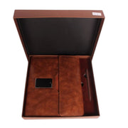 Brown Leather Finished 8000 MAH Power Bank Diary With Pen EK10246 (Logo-Glow)