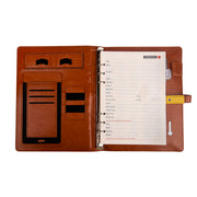 Leather Finished Tan 8000 MAH Power bank Diary with 16gb Pendrive EK10104
