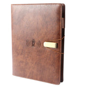 Light Brown Leather Finished 8000 MAH Power Bank Diary with 16gb Pendrive EK10101